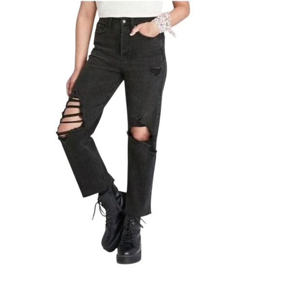 (5 for $25)Wild Fable Highest Rise Destroyed Straight Jeans Size 24/00 - Picture 1 of 6